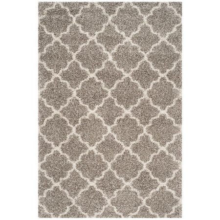 SAFAVIEH 10 x 14 ft. SGH-Hudson Power Loomed Large Rectangle Shag RugGrey & Ivory SGH282B-10